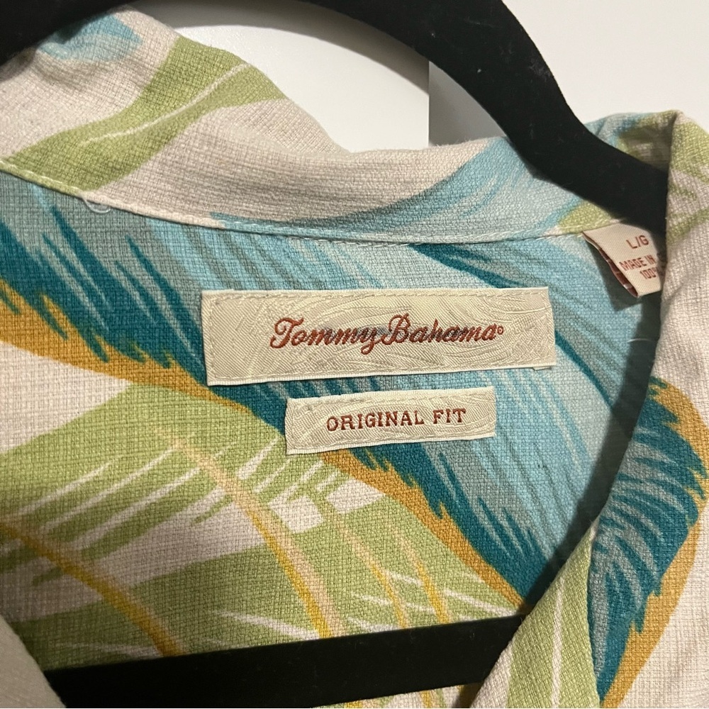 Tommy Bahama Tropical Palm Short Sleeve Shirt 100% Silk Size Large Resort - Picture 4 of 8